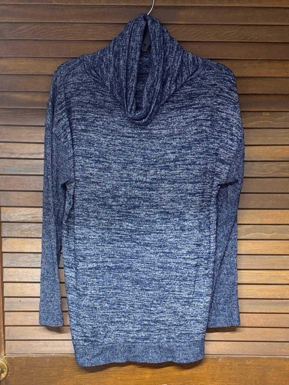 Elegant Heathered Blue Turtleneck Sweater